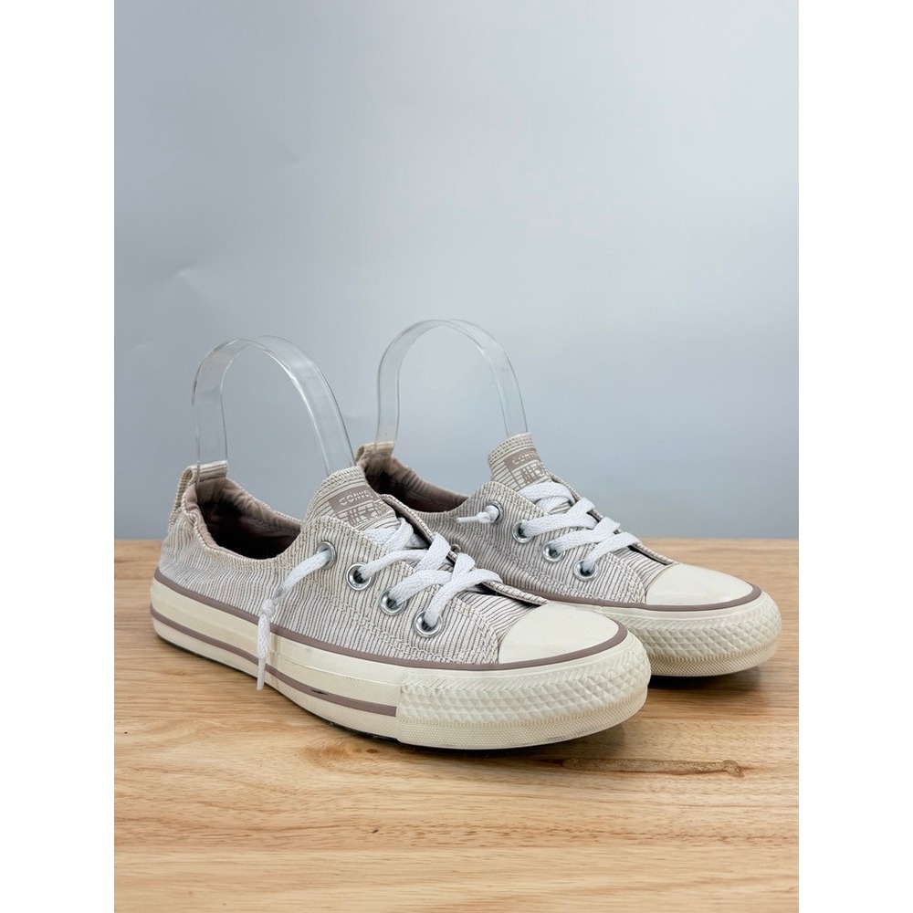 Converse Chuck Taylor Shoreline Slip On Sneakers Womens Low Top Striped Beige 6M